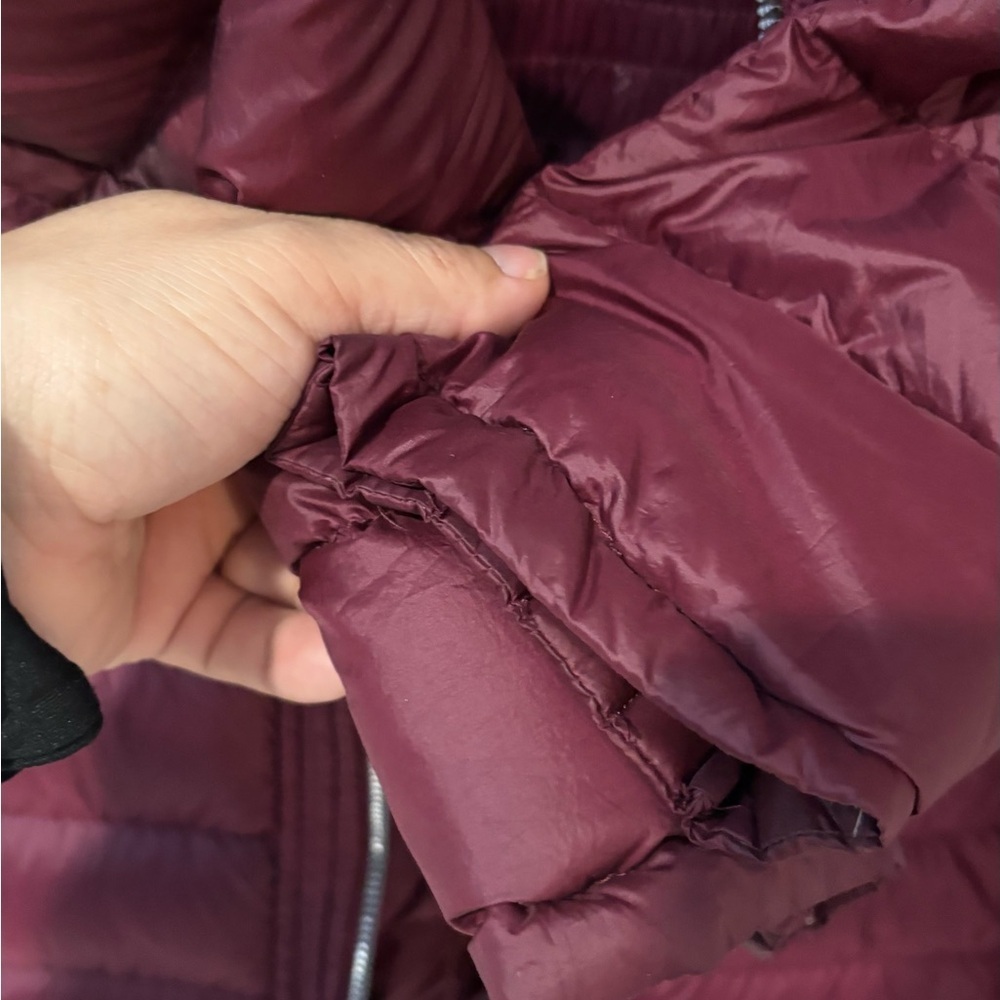 Michael Kors Deep Red Hooded Puffer Jacket - Picture 3 of 4